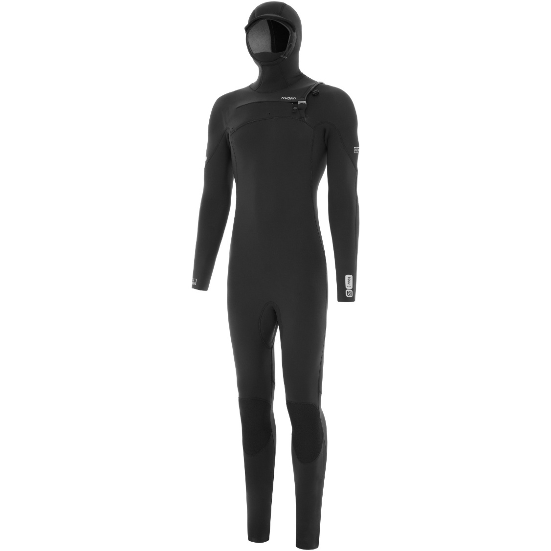 2026 Nyord Hombres Solu Yulex 6/5/4mm Con Capucha Chest Zip Neopreno SOLM654HD001 - Black